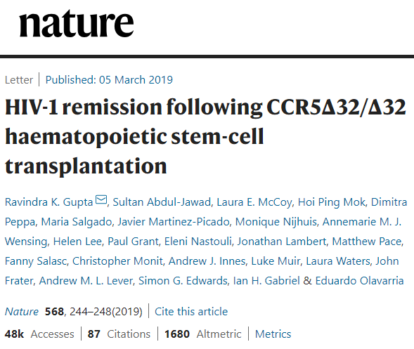Nature/Lancet連發(fā) | 重磅，全球第二例艾滋病患者被治愈，或可以推廣更大范圍治療艾滋病患者